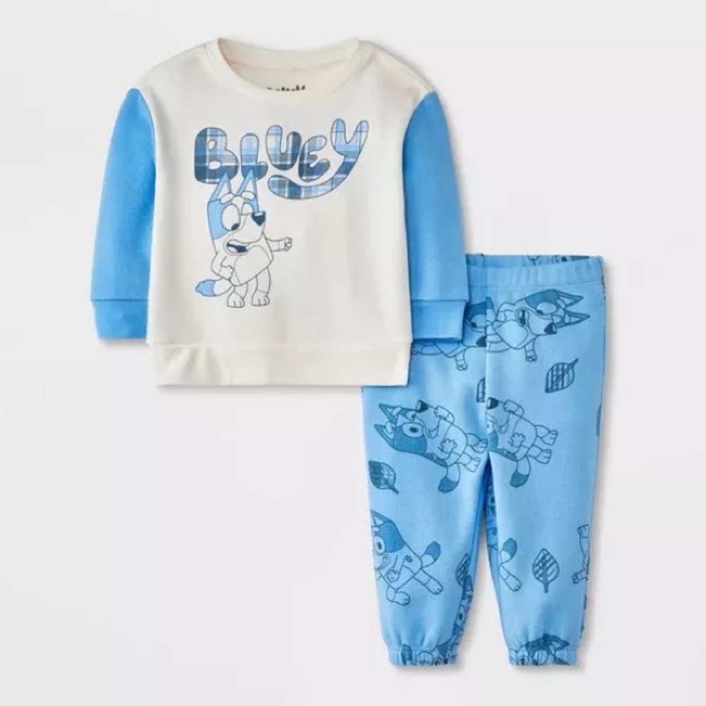 Bluey baby Matching Set - Blue and White